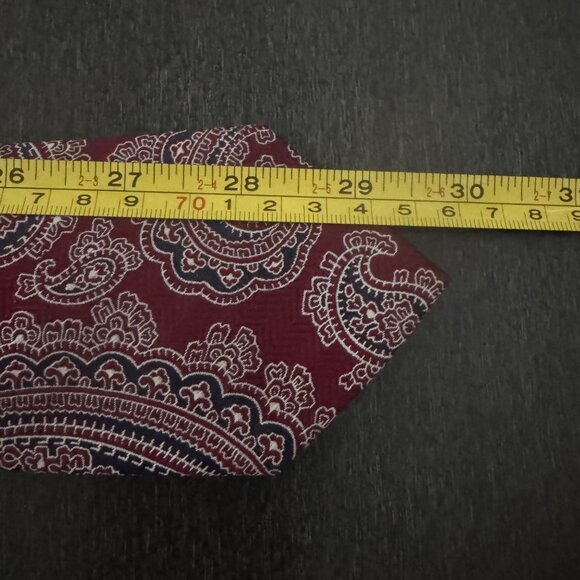 Jos. A. Bank Heritage Collection Mens 100% Silk Necktie Red & Blue Paisley Patte - Picture 8 of 8